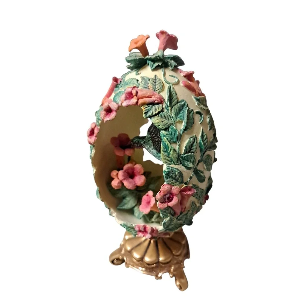 Limited Edition Hummingbird In Garden Egg With Metal Stand House Of Faberge 5